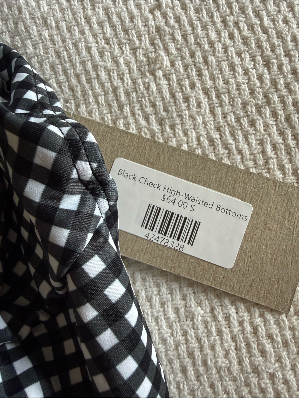 NWT - Albion Black Check Gingham Tie-Front Bikini Set - Picture 5 of 7